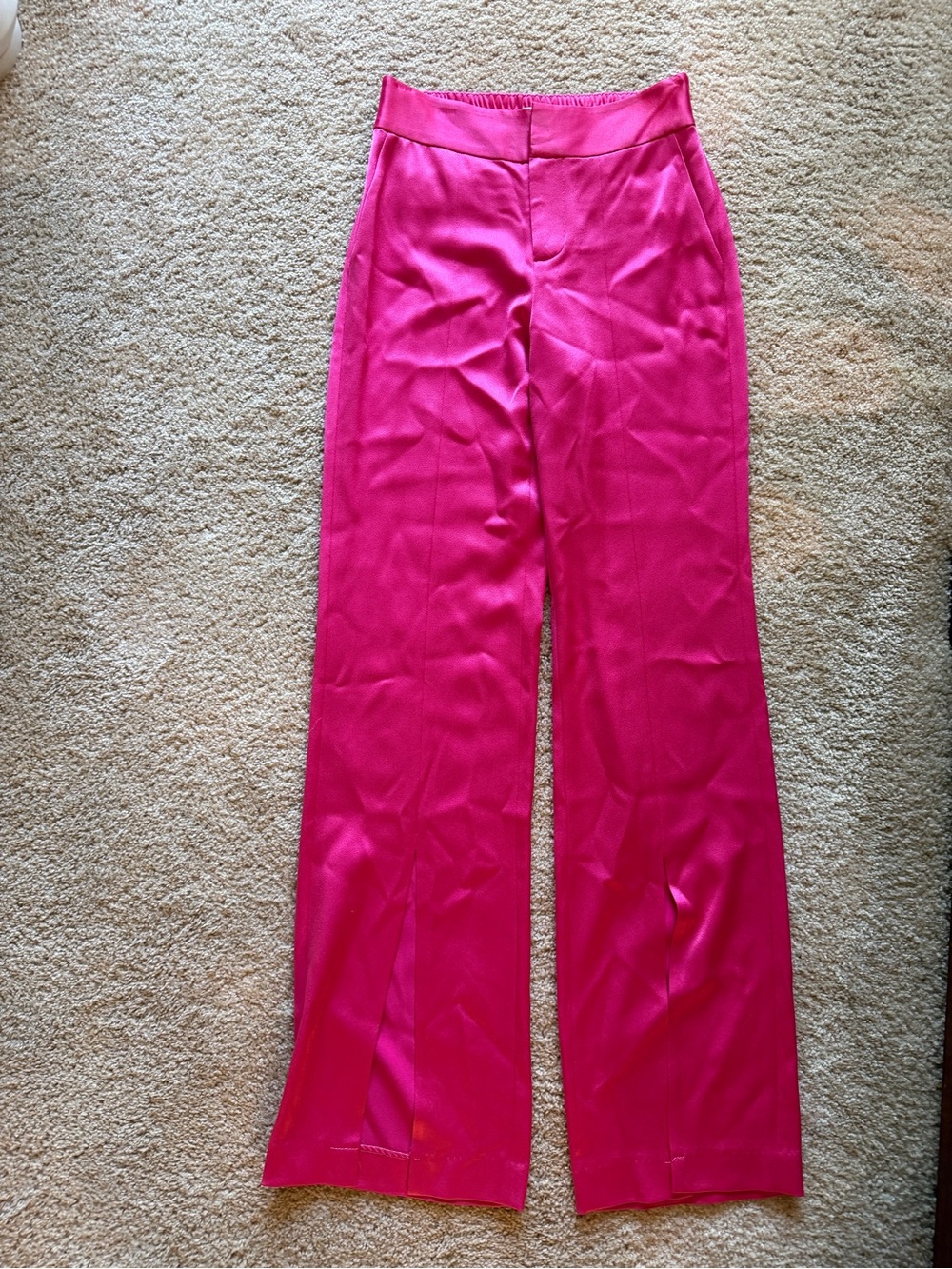 Alice + Olivia | Jody Satin High Waist Slit Front Pants size 4 Like New - Picture 2 of 7